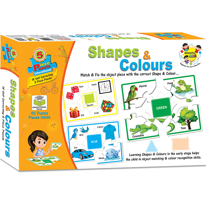 PUZZLE EDUCATIONAL SHAPES & COLOURS 5PCS [YT]
