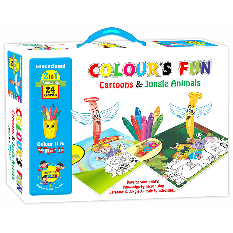 COLOUR FUN CARTOONS & JUNGLE ANIMALS SMALL [YT]