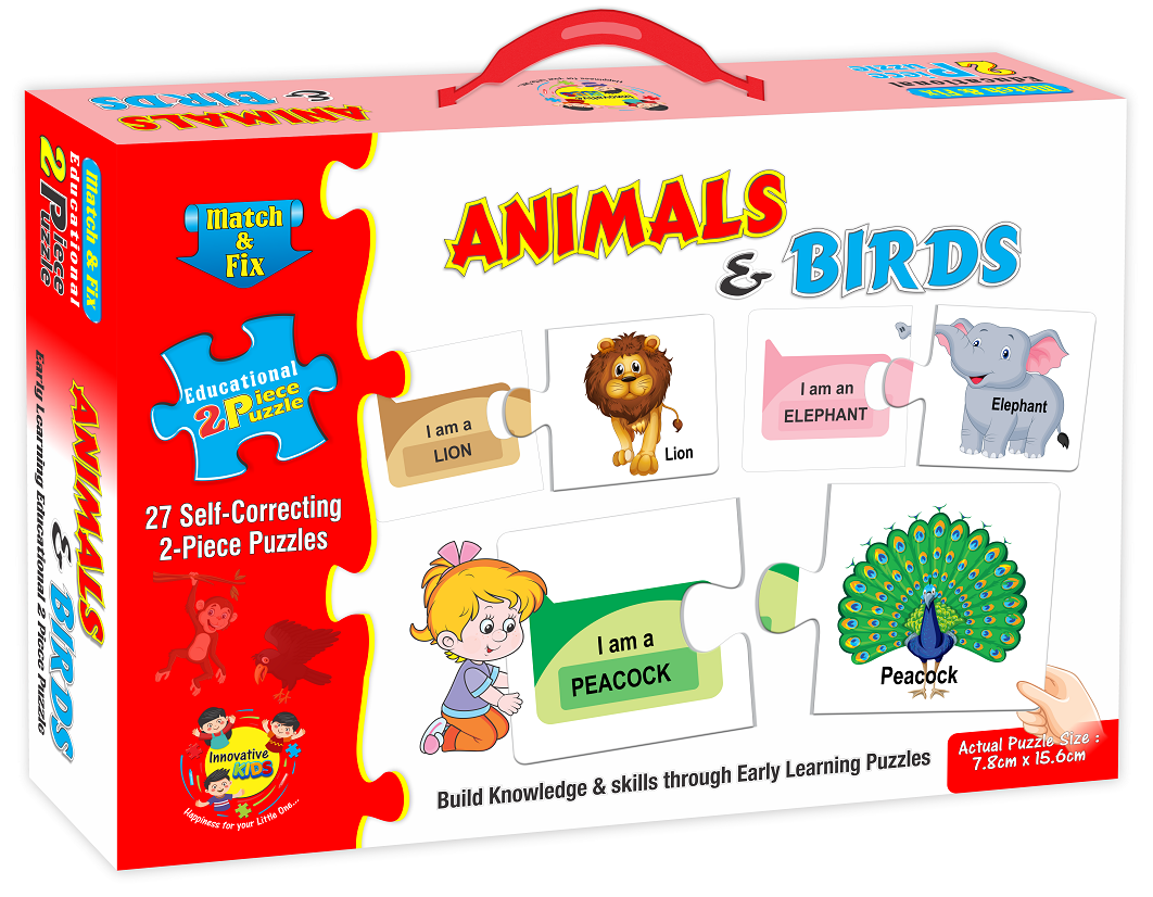 PUZZLE MATCH & FIX ANIMALS & BIRDS 2PCS  [YT]