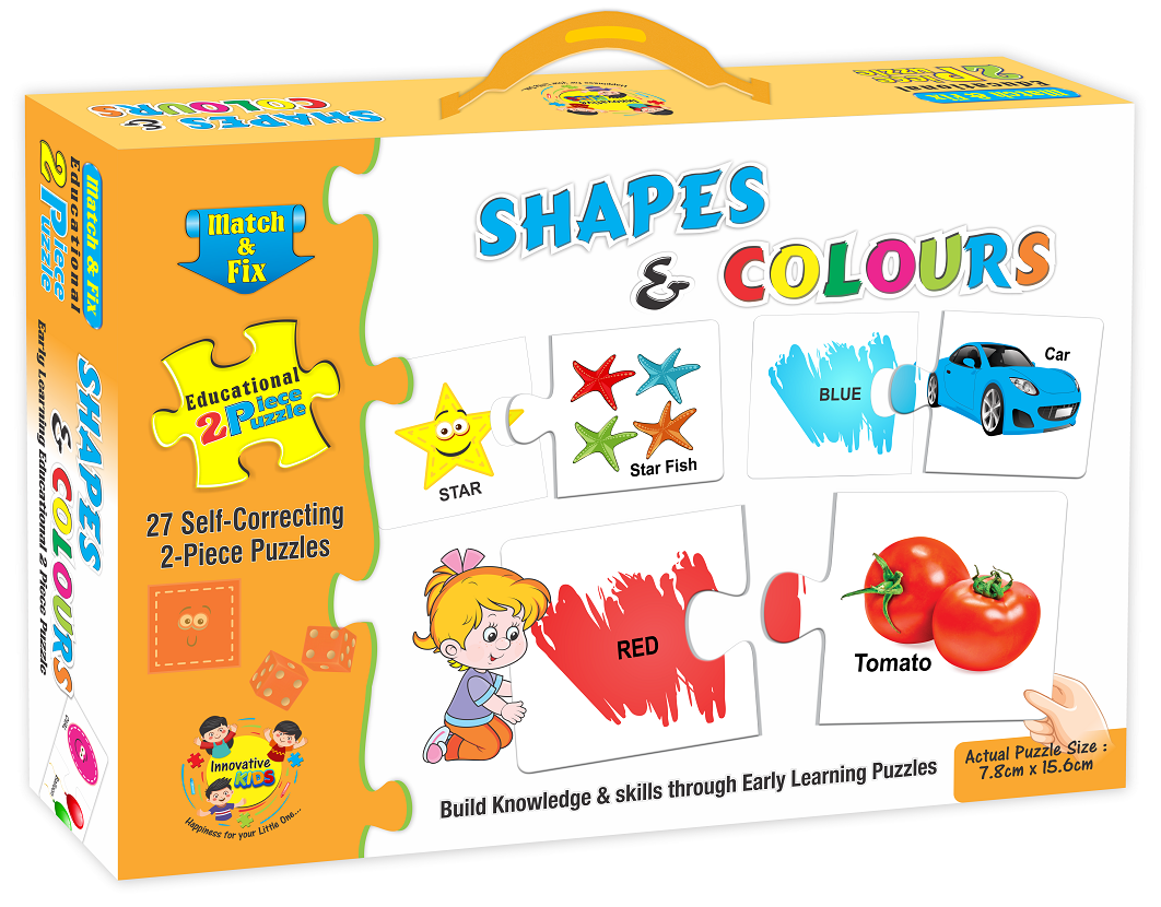 PUZZLE MATCH & FIX SHAPES & COLOURS 2PCS  [YT]