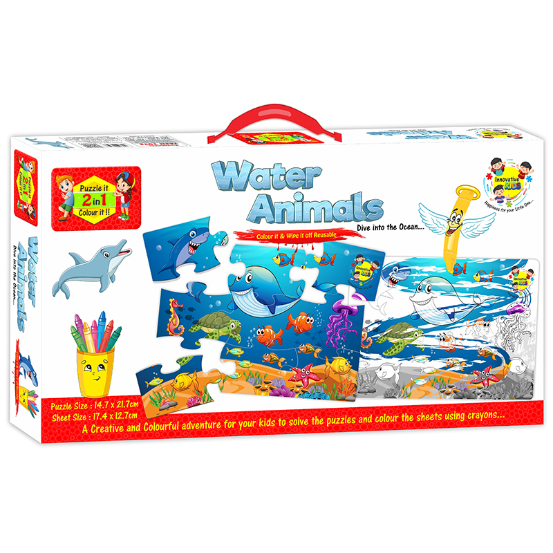 PUZZLE IT COLOUR IT WATER ANIMALS [YT]