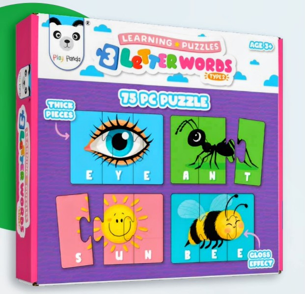 LEARNING PUZZLE 3 LETTER [TYPE-2] [75PC] [PP-59]