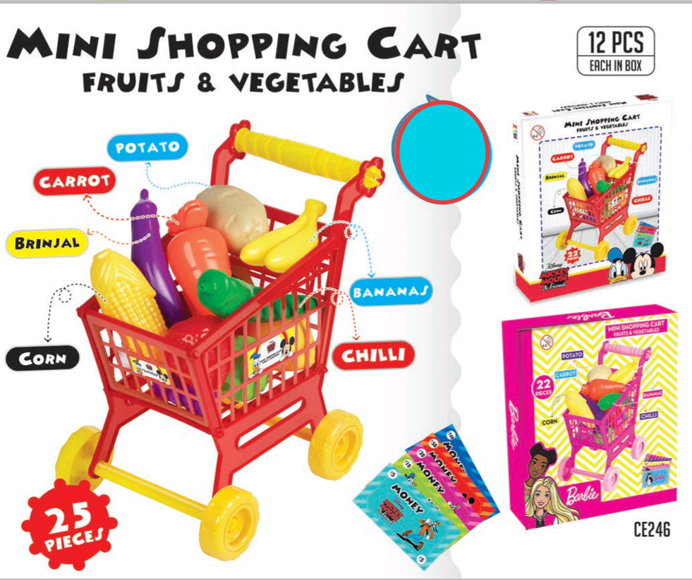 MINI SHOPPING CART FRUIT & VEGGIES [MIX] [IT]