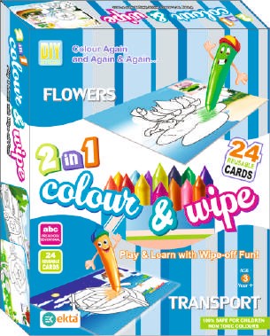 COLOUR  & WIPE [2 IN 1] [FLOWER+TRANSPORT] [EK]